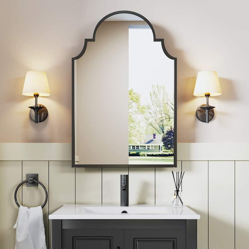 Bathroom Vanity Set with Arched Medicine Cabinet 24-Inch Vanity with Countertop