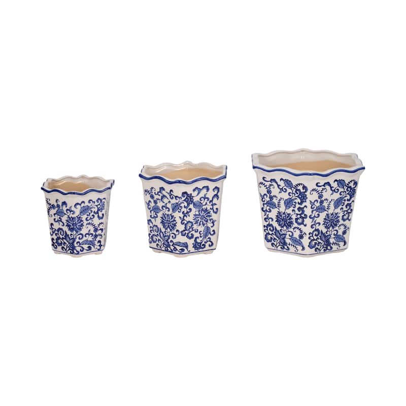 Sagebrook Home Ceramic Planter Set of 3 - 12" x 11" x 9"