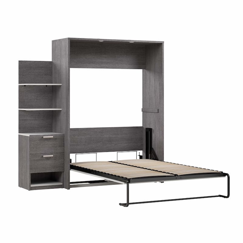 Cielo Full Murphy Bed with Floating Shelves by Bestar