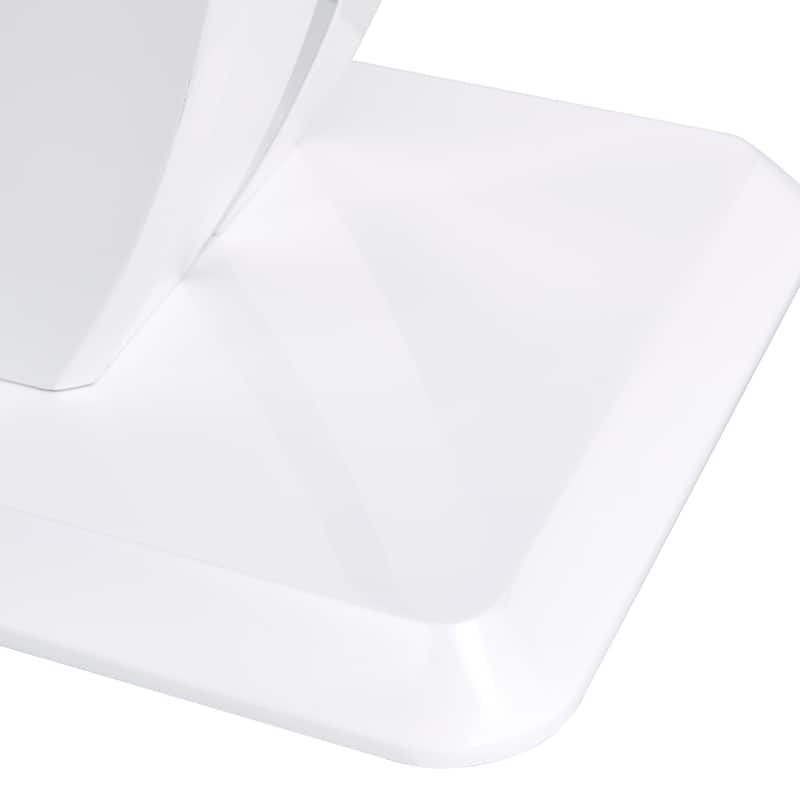 Roomfitters Glossy White Rectangular Bar Table for Living Room, Entryway, Balcony or Office Space, White
