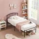 preview thumbnail 15 of 23, VECELO Kids Bed Frame with Headboard & Metal Slat,Twin Size Bed Set of 2