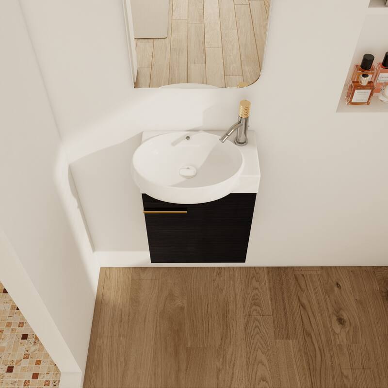 GDFStudio - Emery Elegant Soft Close Doors Bathroom Vanity with Ceramic Sink for Compact Spaces