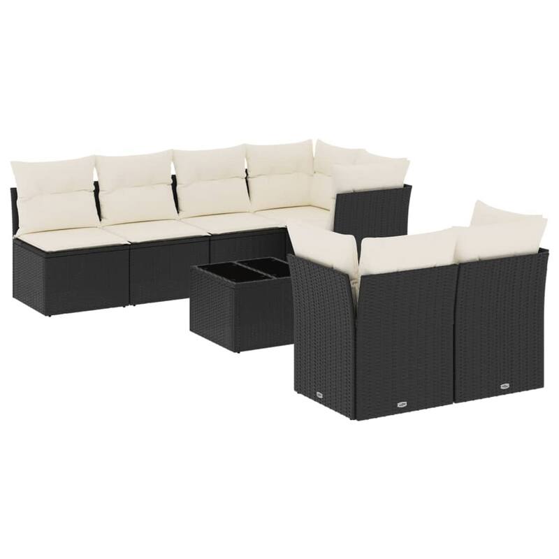vidaXL Garden Sofa Set Black