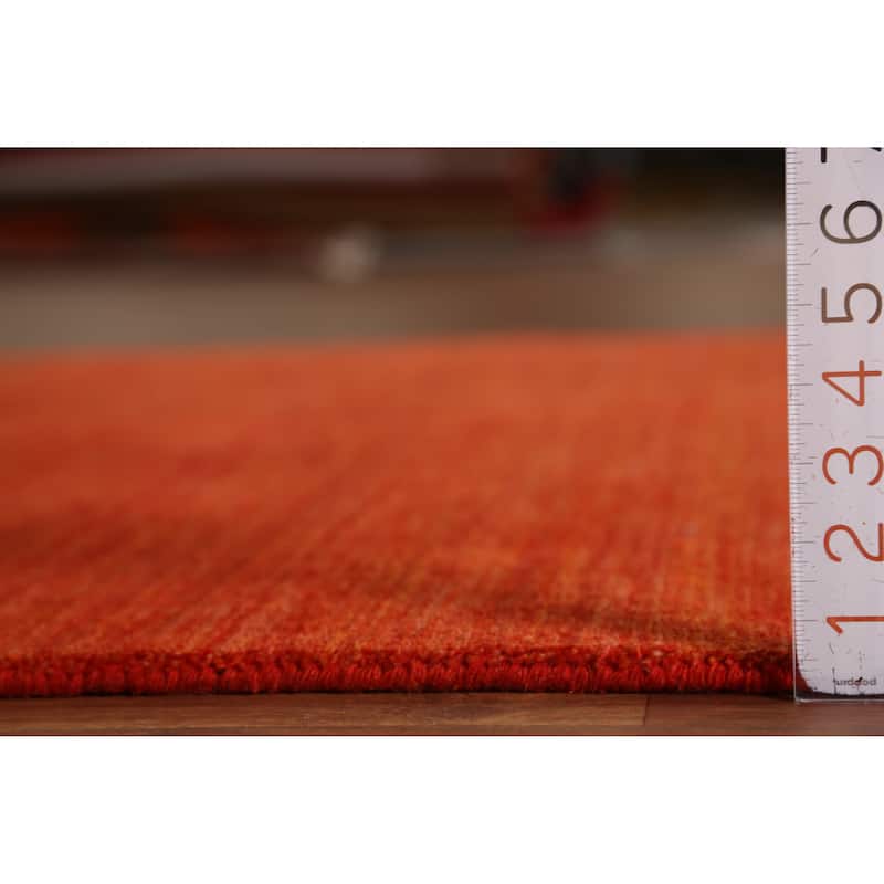 Hand Knotted Oriental 100% Wool Carpet Tribal Animal Pictorial Oranges & Rust Gabbeh Area Rug - 6' 6'' X 4' 8''