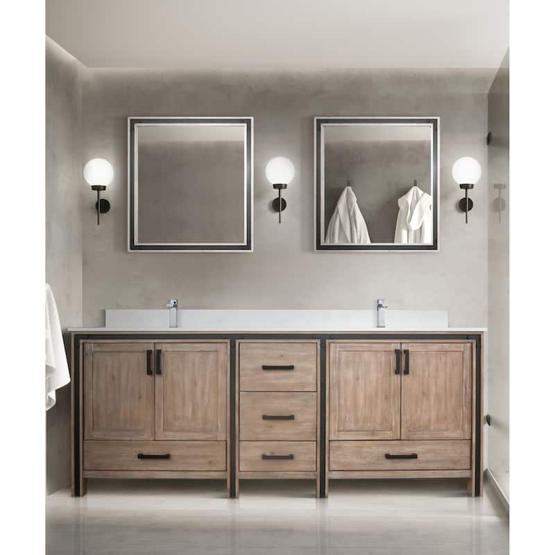 Lexora Ziva Bathroom Vanity Countertop With Sink - Brown