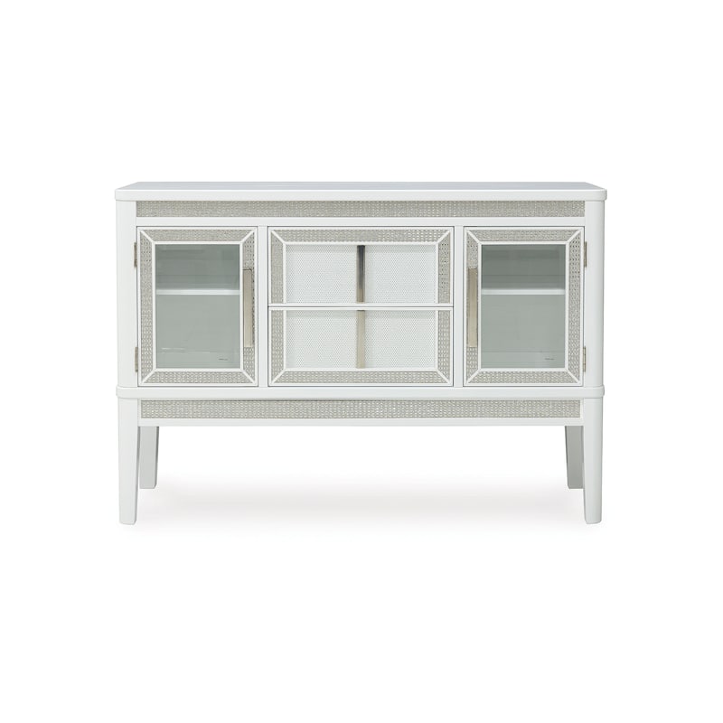 Signature Design by Ashley Chalanna White Dining Server - 56.25" W x 18.13" D x 38.5" H