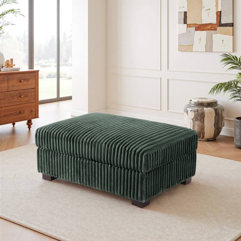 Modern Cotton Flannel Upholstery Oversized Ottoman