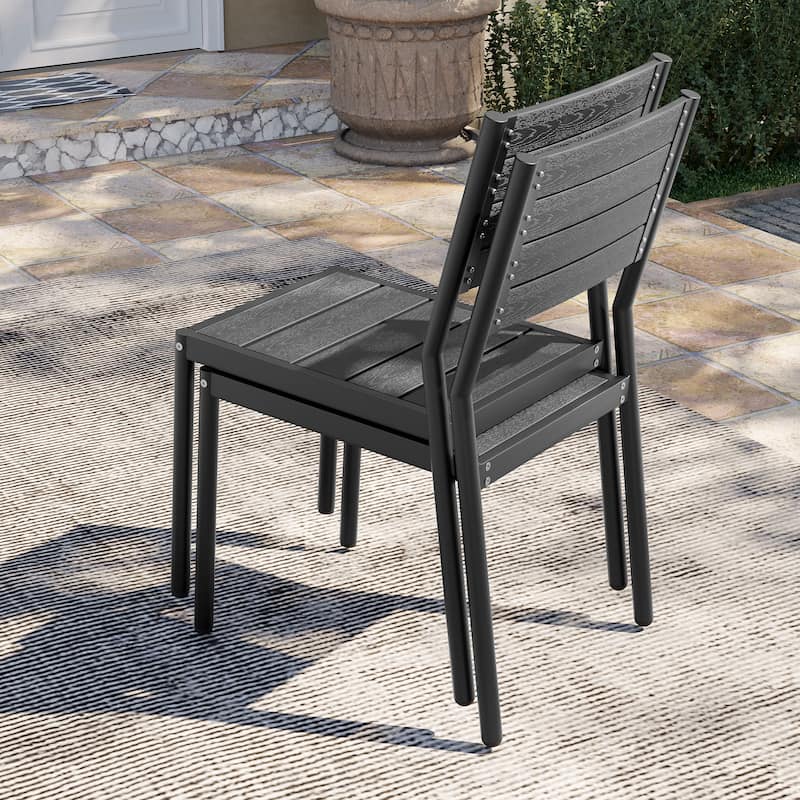 VredHom Outdoor Stackable Aluminum Patio Dining Chairs - Set of 2