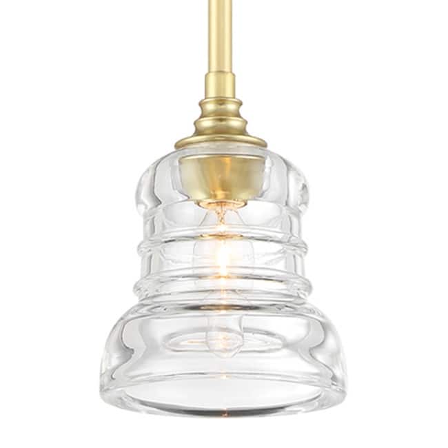Crystorama Lighting Group GRG-1040 Gregory 5" Wide Mini Pendant / - Aged Brass