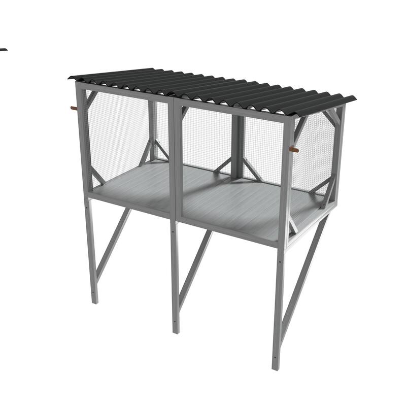 Cat Window Perch, Cat Window Box for Large Indoor Cats, Outdoor Cat Enclosure for Sunbathing, Napping & Overlooking