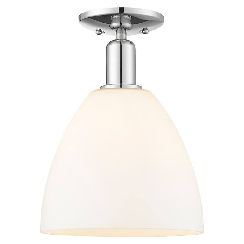 Innovations Lighting Endless Possibilities Arcadia - Bristol - 1 Light 9" Semi-Flush Mount - Polished Chrome/Matte White