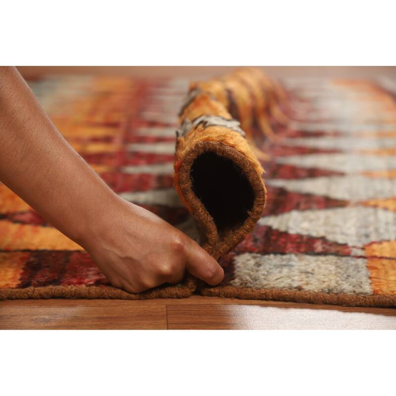 Tribal Trellis Moroccan Oriental Area Rug Handmade Wool Carpet - 6'9" x 9'8"