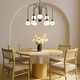 preview thumbnail 3 of 5, Hunter Valadon Matte Black with Cased White Glass 9-Light Chandelier - Dining, Living, Entry, Kitchen - Contemporary