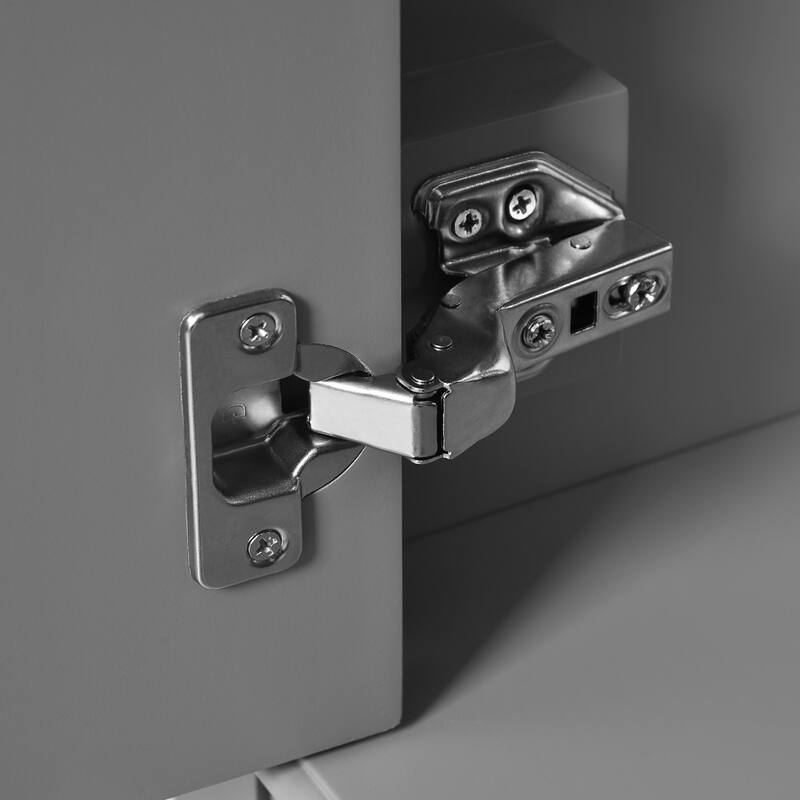 Simple Freestanding Bathroom Vanity Storage Cabinet with 3 Drawers of Different Sizes, Soft Close Door and Metal Handles
