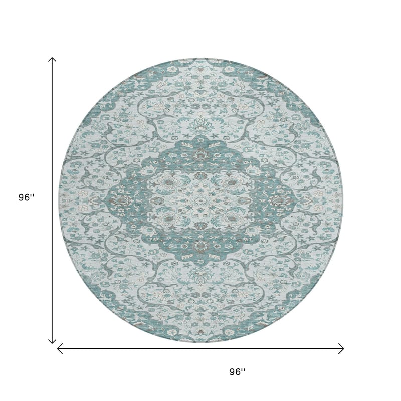 HomeRoots Medallion Traditional Rectangle Outdoor Rug