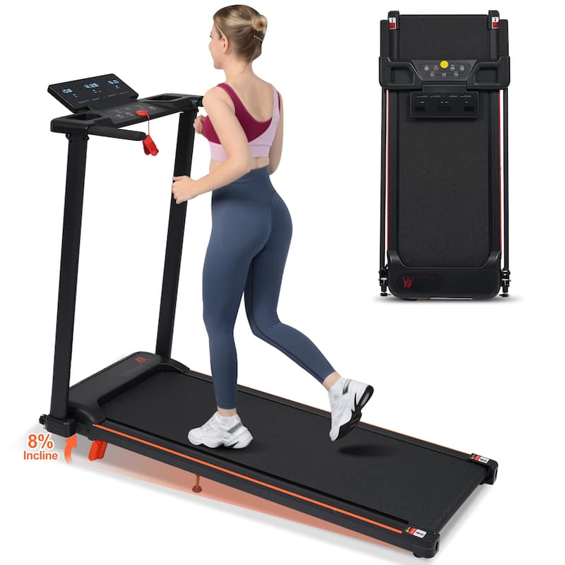 Portable Treadmills for Home with Handle, with 265 Lbs Capacity, 3.0HP Treadmill with 4 Adjustable Support Feet