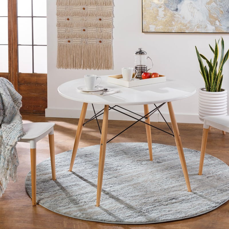 Livabliss Venice Mid-Century Abstract Area Rug - Camel - 7'10" x 7'10" Round