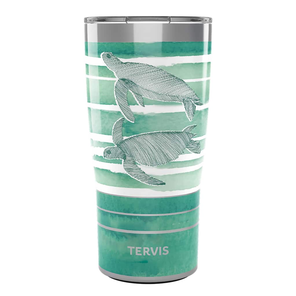 Tervis Traveler Guy Harvey Freeswim Turtle Triple Walled Insulated Travel Tumbler, Stainless Steel