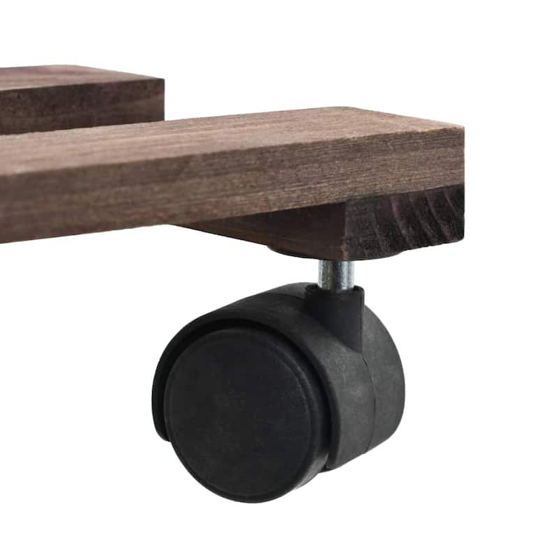 vidaXL Plant Roller Brown Cedar Wood Compact Rotatable Plant Roller - 9.8 x 9.8 x in