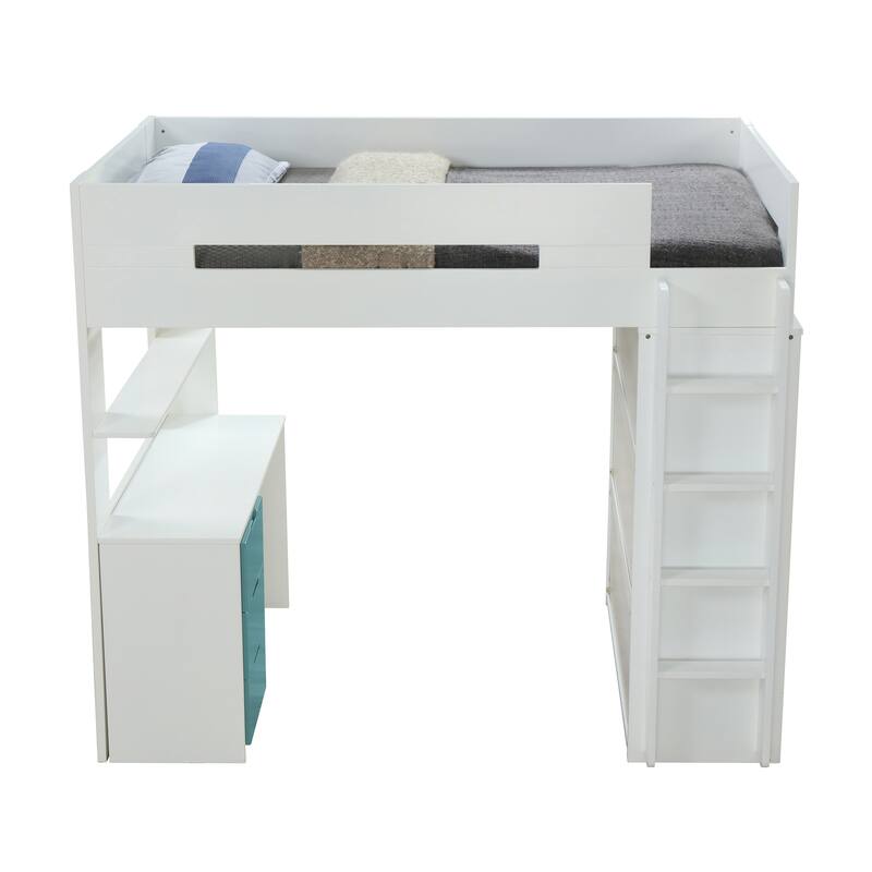 Spivey Twin Loft Bed with Built-in Desk