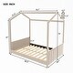 preview thumbnail 7 of 6, Beige Velvet Playhouse Full Size Wood Bed, Headboard Strips, Semi-Enclosed Design