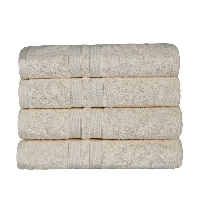 Blue Nile Mills Geneva Cotton Solid Bath Towel, Set of 4