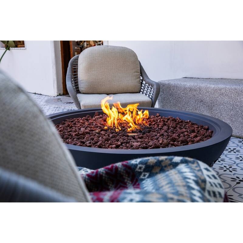 Sol Living Plus Rose Bowl Round Fire Pit 60,000 BTUs - 48 x 48 Inches - 48 x 48 in.