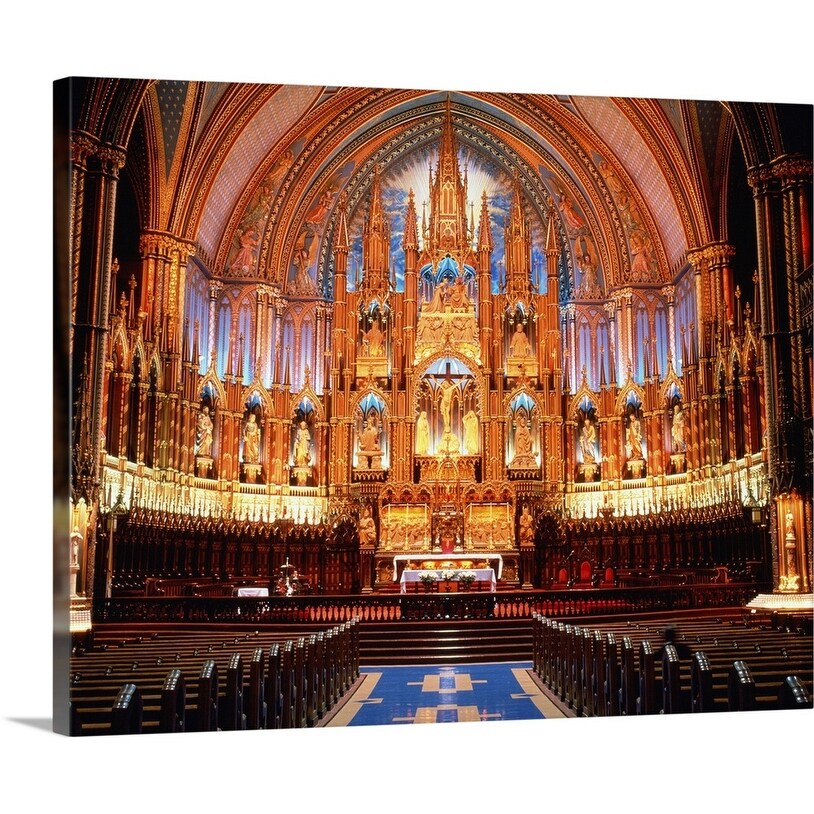 Shop Canada Quebec Montreal Interior View Of Notre Dame Basilica Canvas Wall Art Overstock 16490660