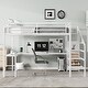 preview thumbnail 40 of 74, Kids Loft Bed Metal Frame Bed with Wardrobe, L-shaped Desk and Storage Stairs, High Loft Bed with LED, USB and Adjustable Shelf