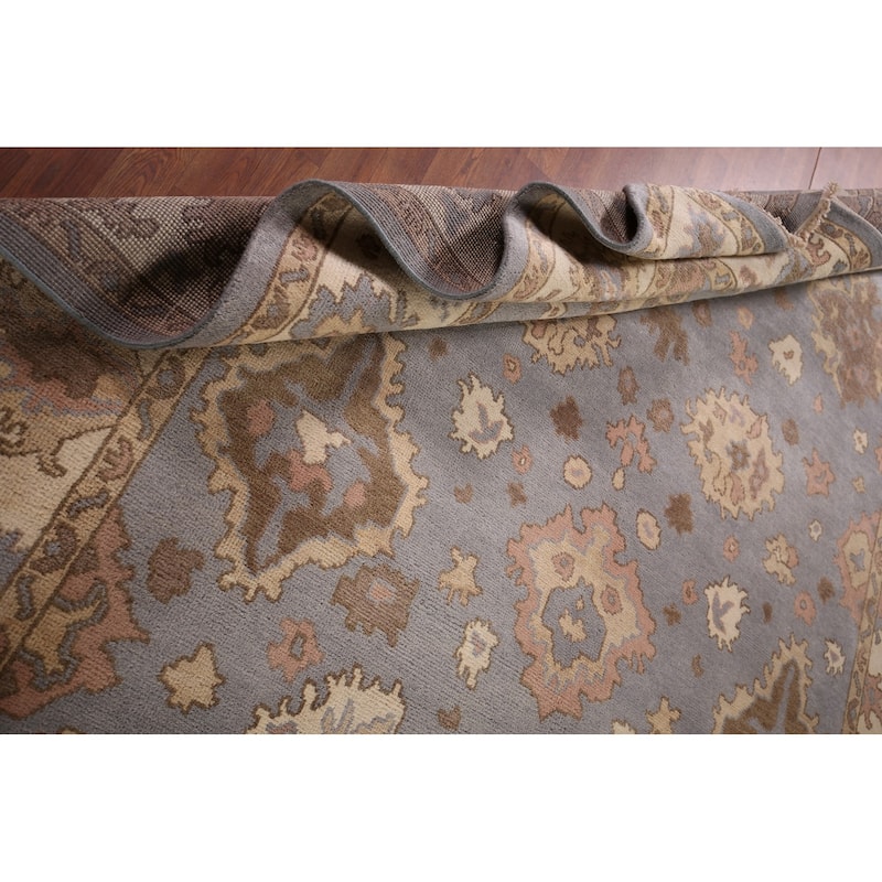 Blue Oushak Oriental Area Rug Handmade Wool Carpet - 8'2" x 10'2"