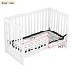 preview thumbnail 8 of 7, White Convertible Crib/Full Size Bed with 3 Layers Changing Table, Adjustable Height and Guardrails