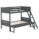preview thumbnail 6 of 7, Twin over Full Bunk Bed with Angled Ladder & Convertible Design, Grey
