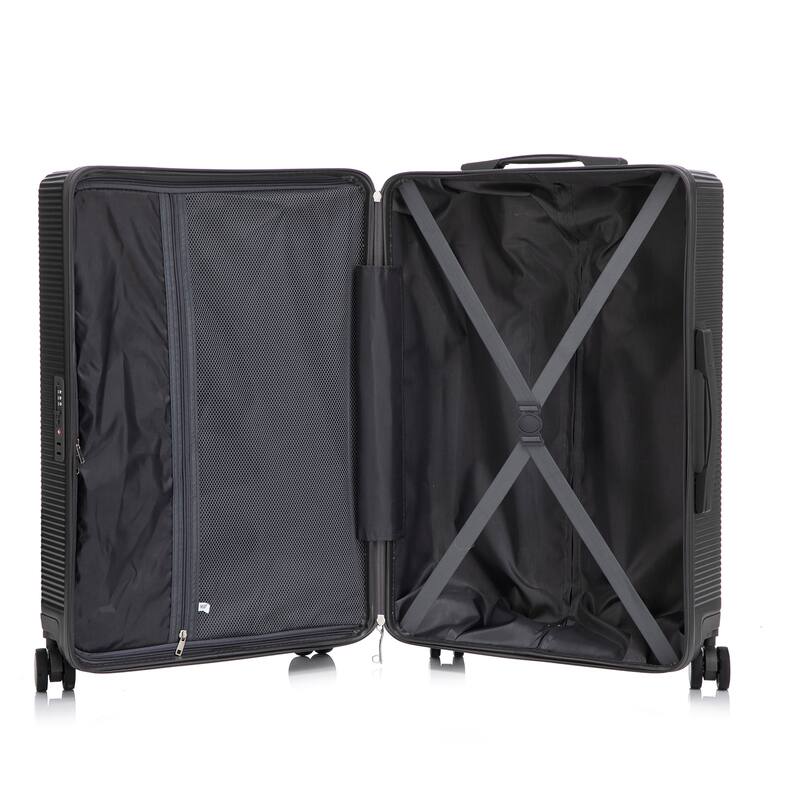 Modern Fashion Luggage Stripes Luggage with Spinner Wheels and Zipper Compartment for Boarding Travel, Set of 3