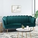 preview thumbnail 37 of 62, Reitz Glam Velvet Shell Sofa by Christopher Knight Home - 76.25" L x 29.25" W x 33.50" H Teal + Gold