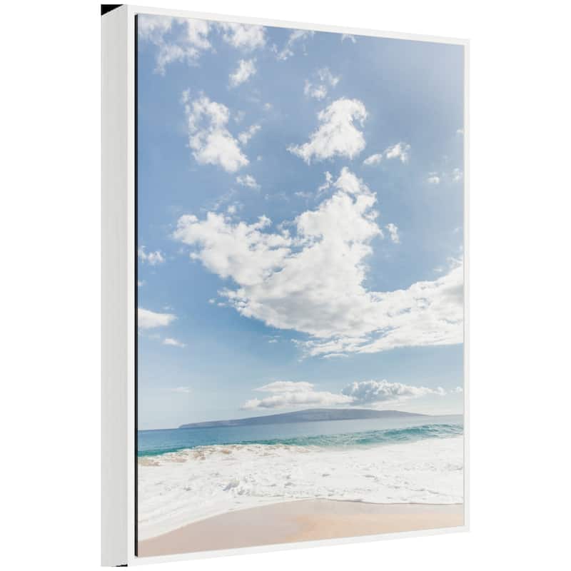 Kate and Laurel Sylvie Beach Framed Canvas by Alicia Abla - 28x38 - Plastic - White