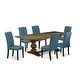 preview thumbnail 2 of 44, 7-Pc Kitchen Dinning Set with Rectangle Table and Parson Chairs - Distressed Jacobean Finish (Color Option)