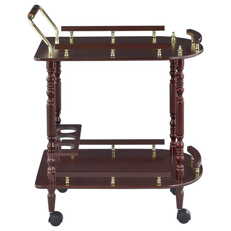 Merlot and Brass 2-shelf Serving cart