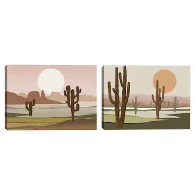 Desert Moonscape I, Desert Moonscape II by Studio Arts Canvas Art Prints