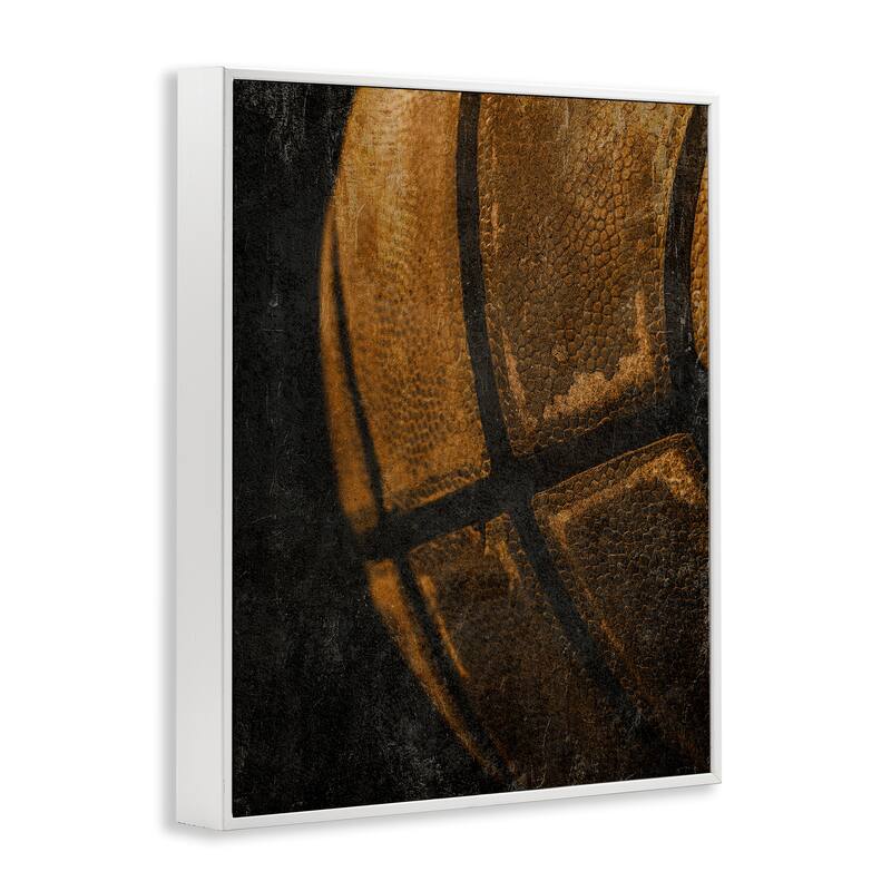 Stupell Vintage Basketball Close Up Framed Giclee Art Design By Kim Allen
