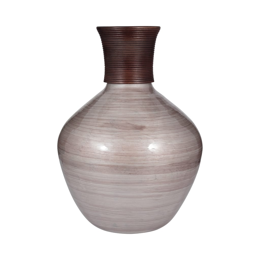 Sagebrook Home Blush Glass Swirled Round Vase