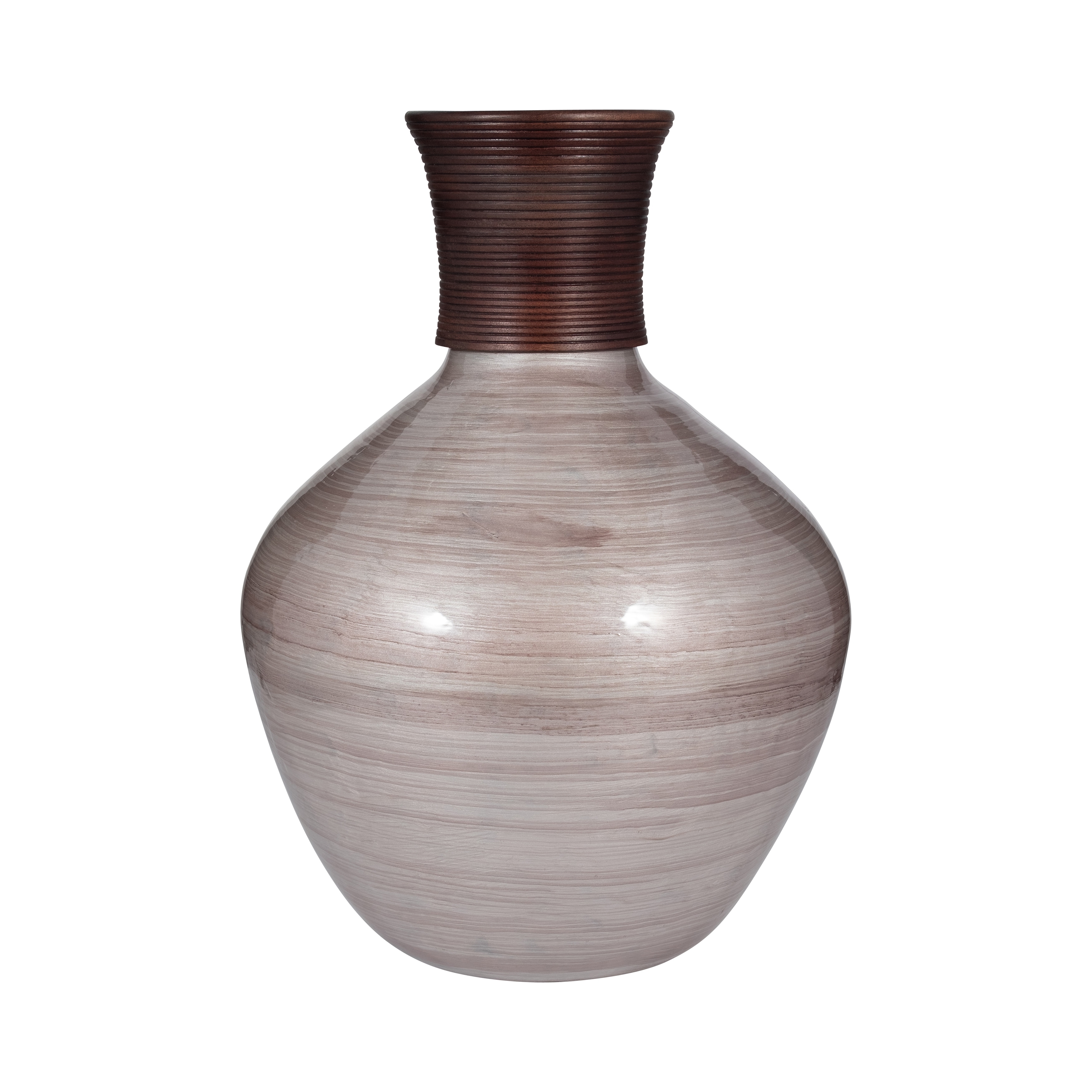 Sagebrook Home Blush Glass Swirled Round Vase