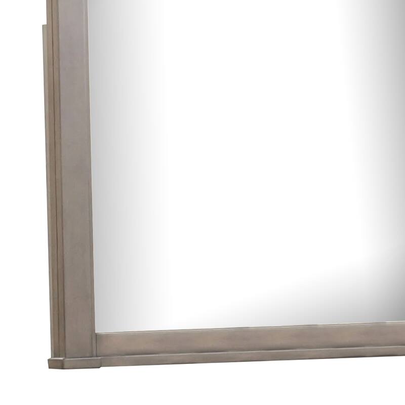 Huder Dresser Mirror, Beveled Glass, Dark Walnut Brown Wood, 39x46 - Walnut Brown