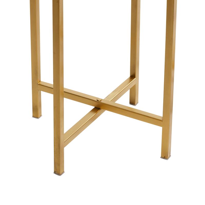 Black Metal Indoor Outdoor Planter with Removable Gold Stand (Set of 2)