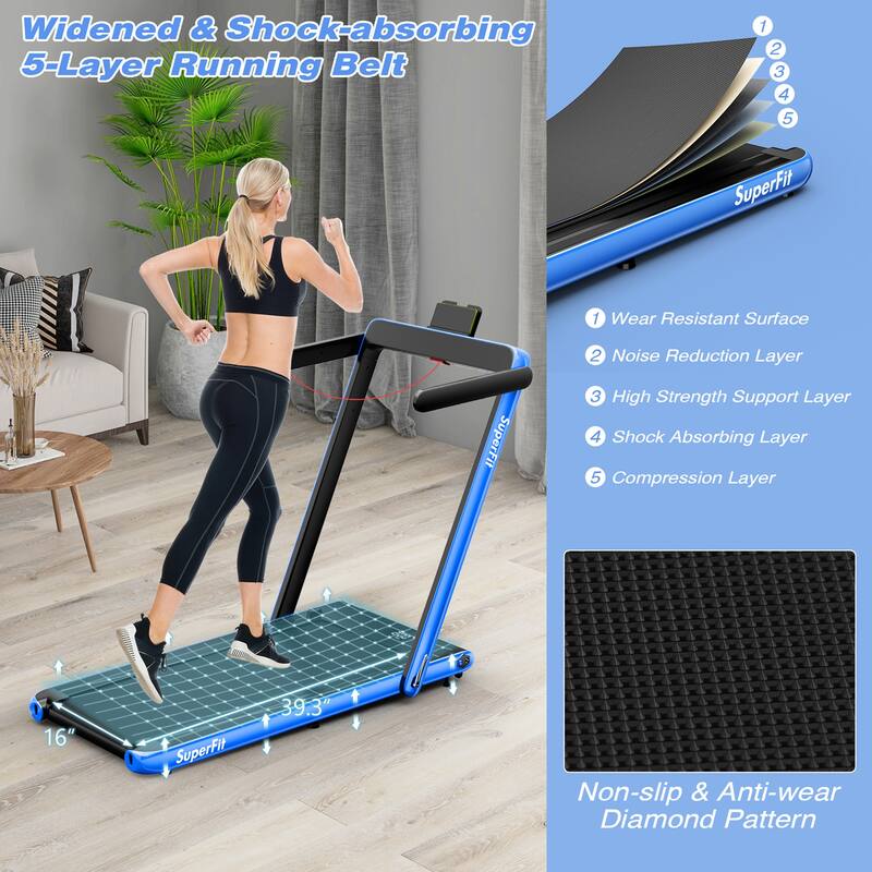 Gymax Motorized Treadmill Folding Under Desk Electric Treadmill - 49'' x 27'' x 42''