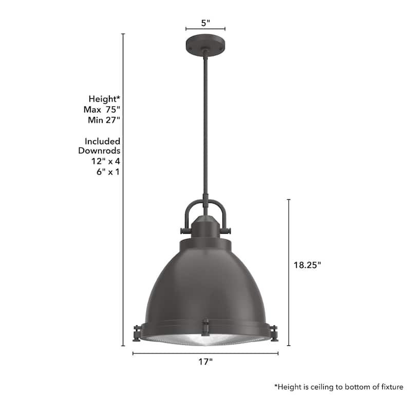 Hunter Bridgemoor 18" 3-Light Pendant - Entry, Kitchen Island, Dining room - Modern Industrial, Farmhouse
