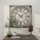 preview thumbnail 10 of 14, Gray Metal Cutout Decorative Wall Clock with Brown Distressing