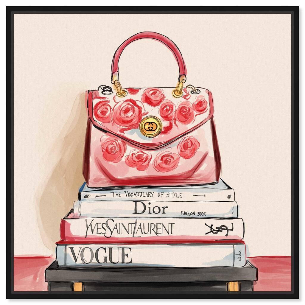 red flowers handbag Canvas by Art Remedy