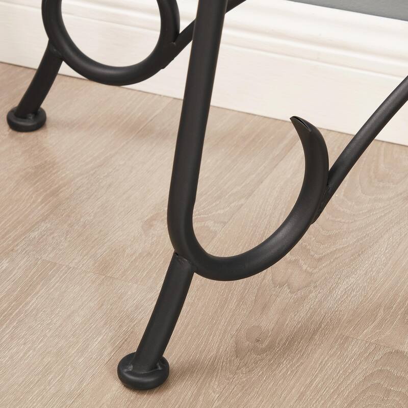 Console Coffee Table with Tempered Glass Surface and Sturdy Construction