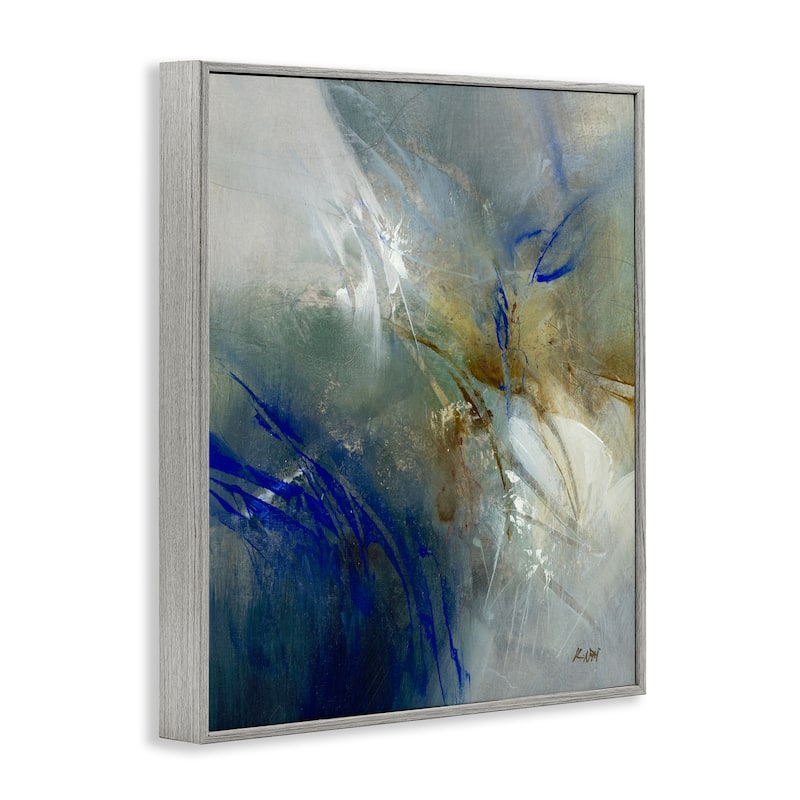 Stupell Blue & Neutrals Distortion Framed Giclee Art Design By K. Nari