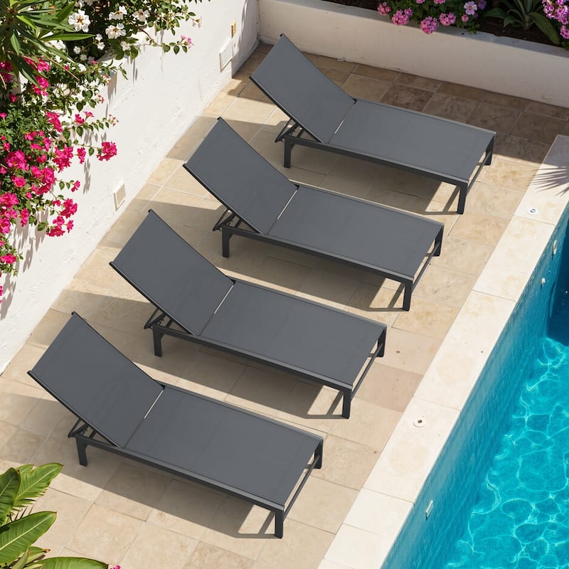 Outdoor Patio Adjustable Chaise Lounge Chairs